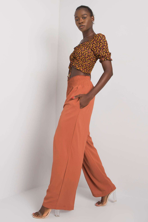 Šviesiai rudos plačios kelnės iš...