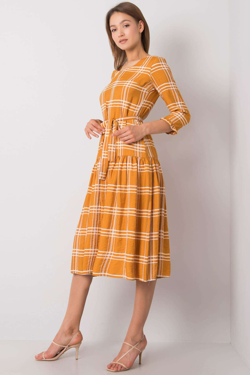 Gianos garstyčių languota suknelė