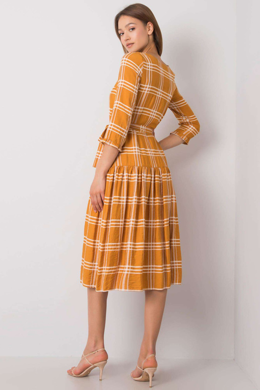 Gianos garstyčių languota suknelė