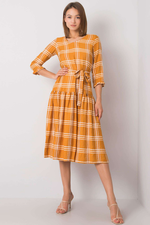 Gianos garstyčių languota suknelė