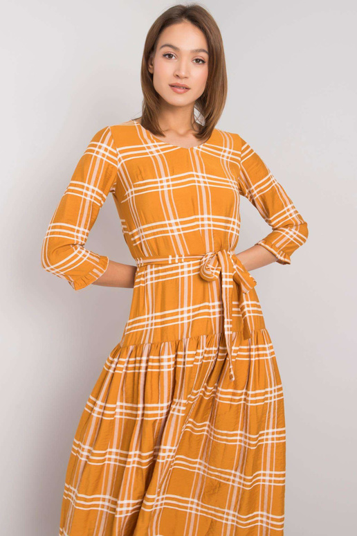 Gianos garstyčių languota suknelė