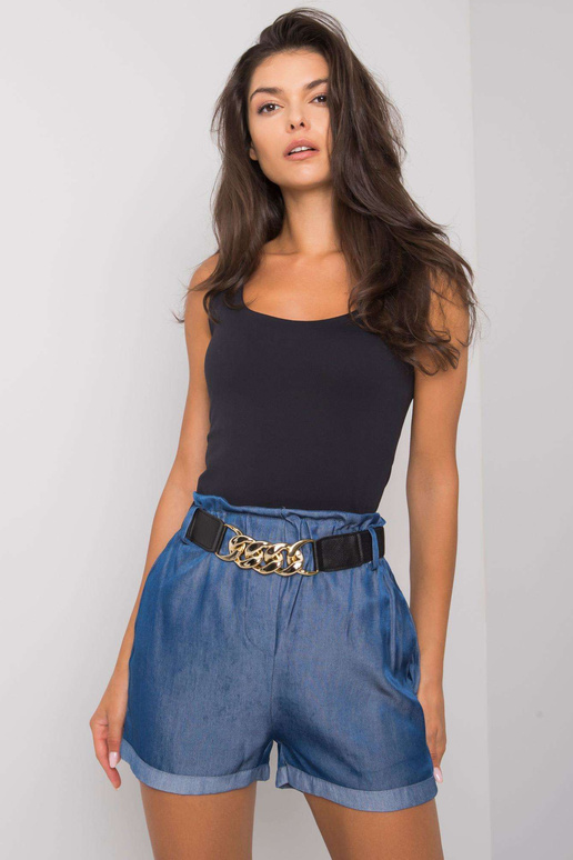 Tamsiai mėlyni šortai su juostele...