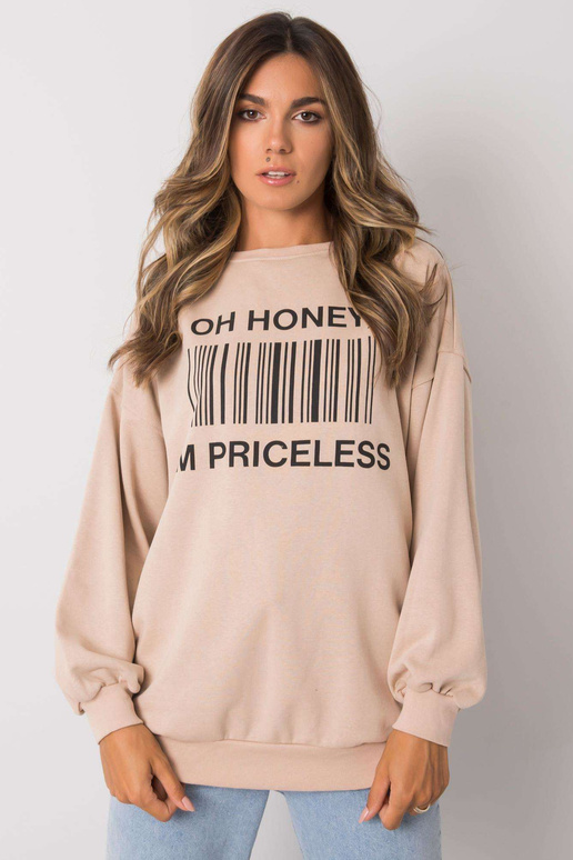 Smėlio spalvos megztinis su Karis raštu