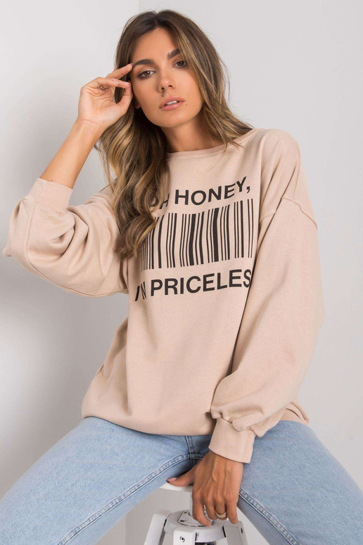 Smėlio spalvos megztinis su Karis raštu