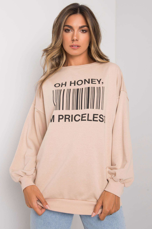 Smėlio spalvos megztinis su Karis raštu