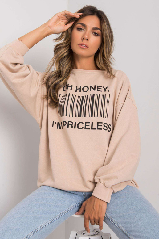 Smėlio spalvos megztinis su Karis raštu