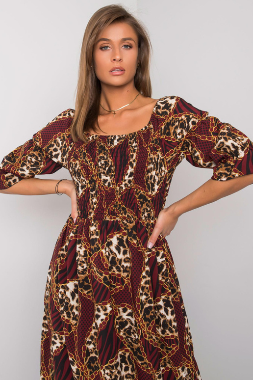 Bordo spalvos maksi suknelė su...