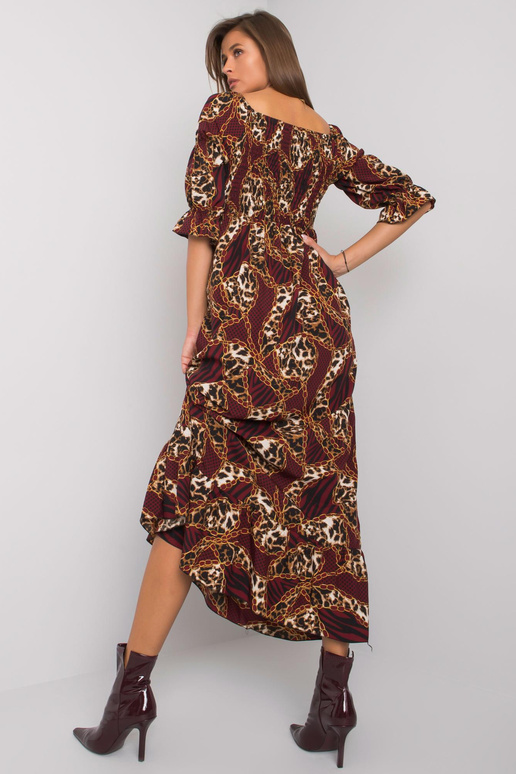 Bordo spalvos maksi suknelė su...