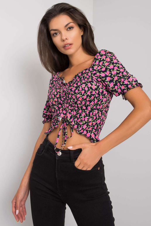 Juoda palaidinė su gėlėmis Kami RUE...