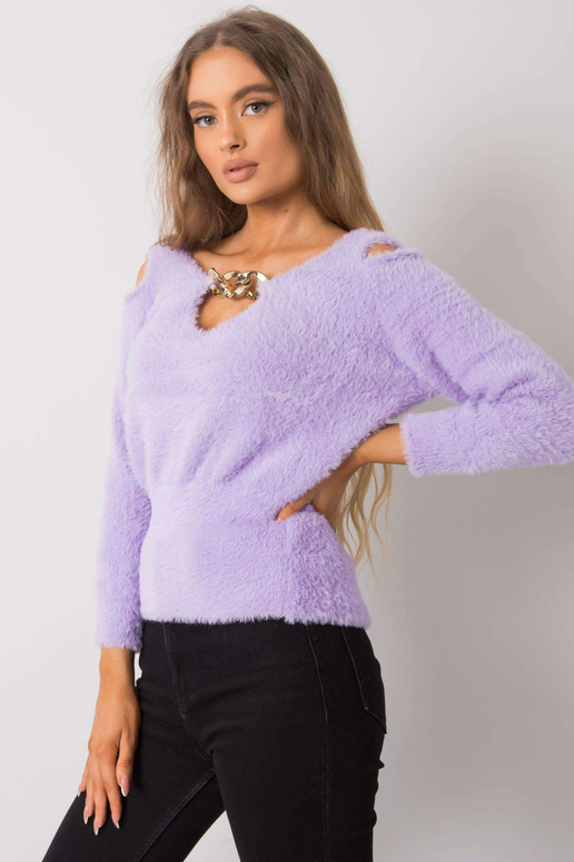 Violetinės iškirptės megztinis... Violetinės iškirptės megztinis...
