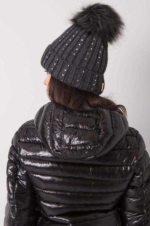 Tamsiai pilka žieminė kepurė su...