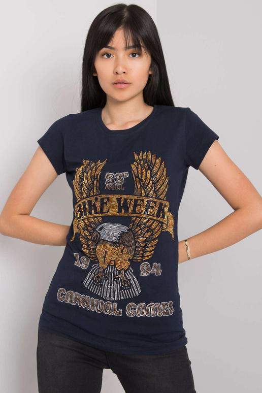 Tamsiai mėlyni marškinėliai su Haley...