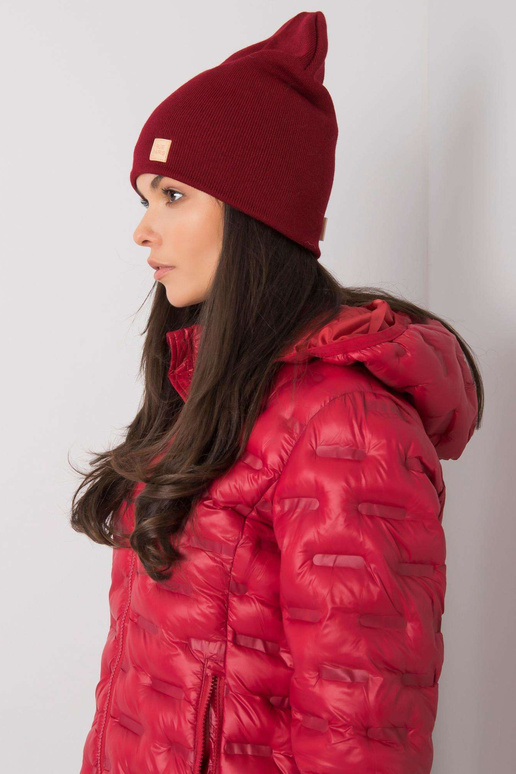 Bordo spalvos moteriška kepurė su...