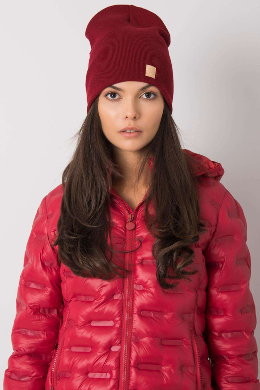 Bordo spalvos moteriška kepurė su...