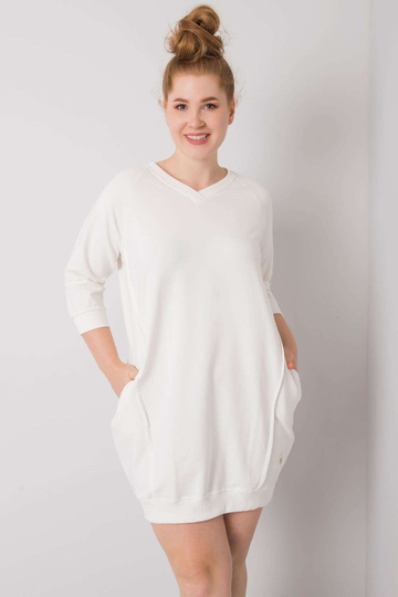 Ecru Cotton Plus Size Karissa suknelė