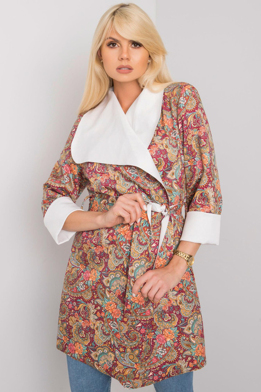 Moteriškas bordo rašto paltas Aggie