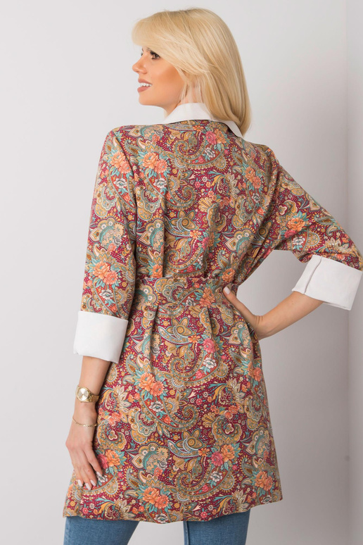 Moteriškas bordo rašto paltas Aggie