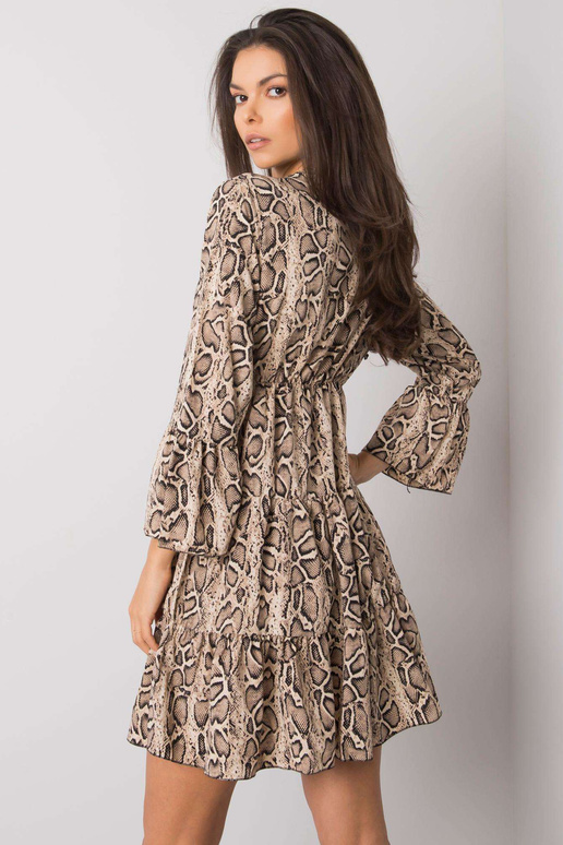 Smėlio ir juodos spalvos suknelė su...