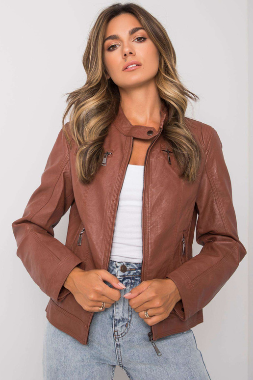 Tamsiai ruda striukė Gintaro spalvos