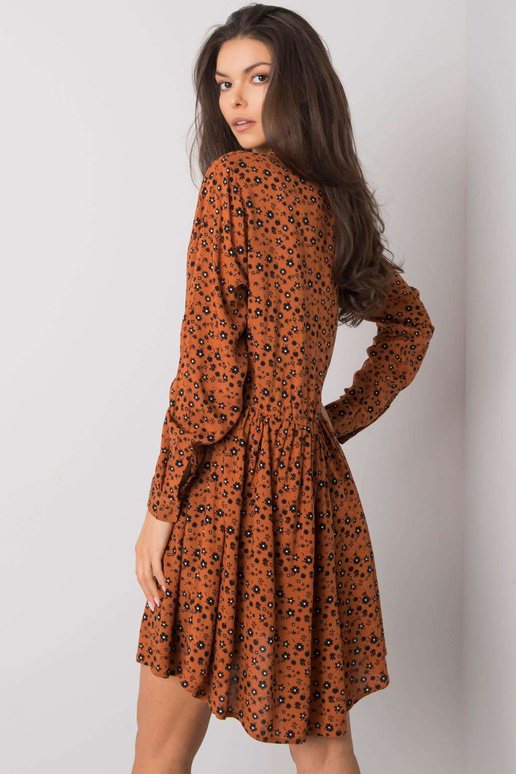 Ruda suknelė su raštais Rima FRESH MADE