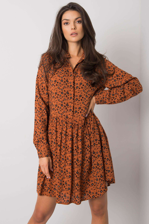 Ruda suknelė su raštais Rima FRESH MADE