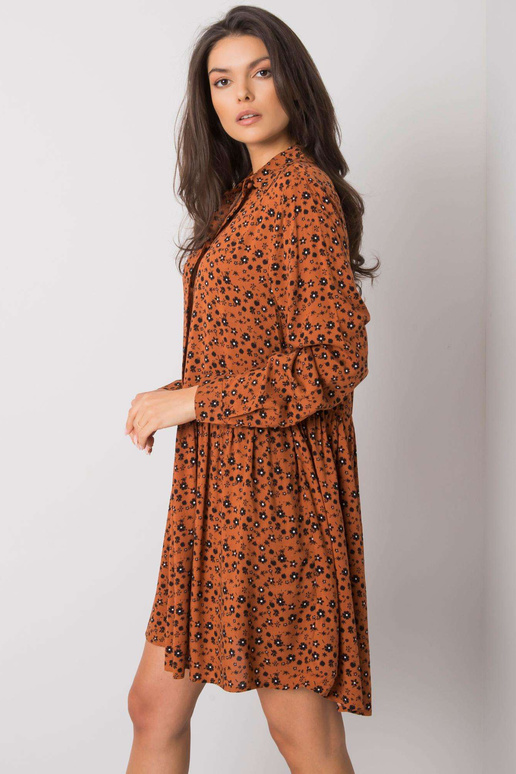 Ruda suknelė su raštais Rima FRESH MADE