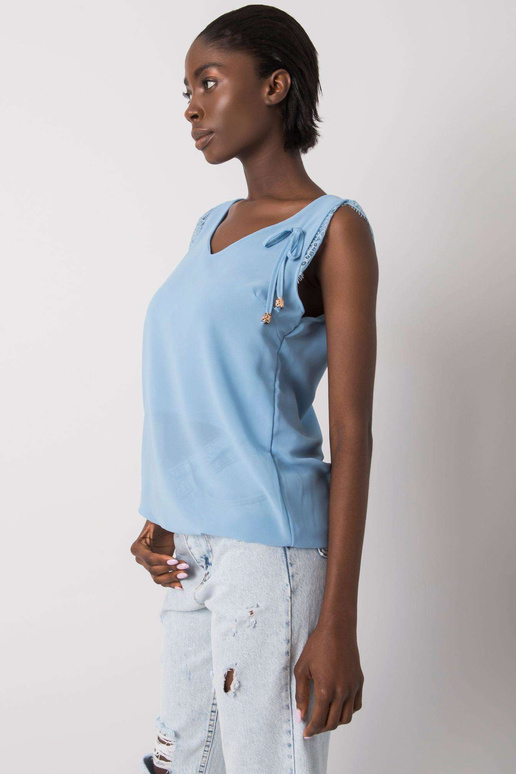 Mėlynos spalvos safyro nėrinių viršus