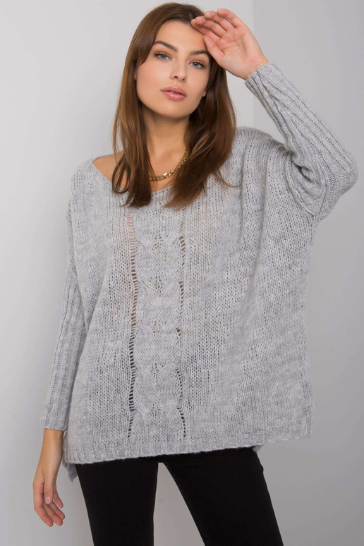 Pilkas laisvas megztinis Tiffianie... Pilkas laisvas megztinis Tiffianie...