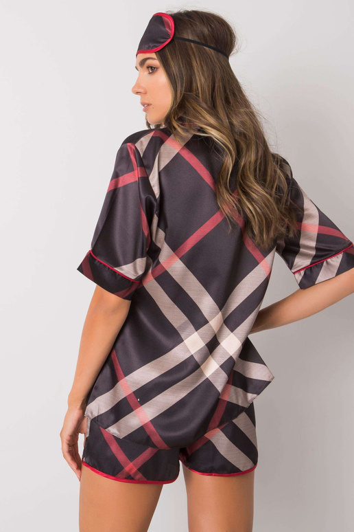 Juoda dviejų dalių languota pižama