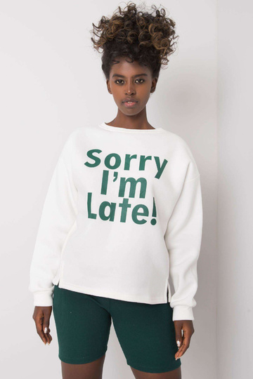 Ecru-žalias megztinis su...