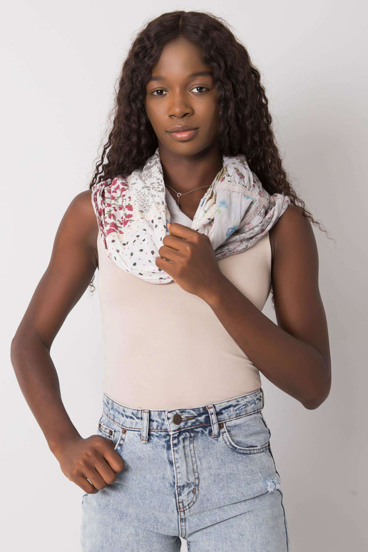 Pilka medvilninė juostelė su raštu