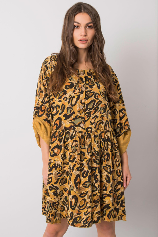 Geltona Earlene viskozės suknelė