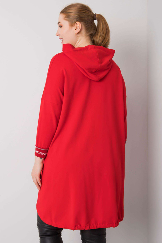 Raudonas megztinis su baltomis...