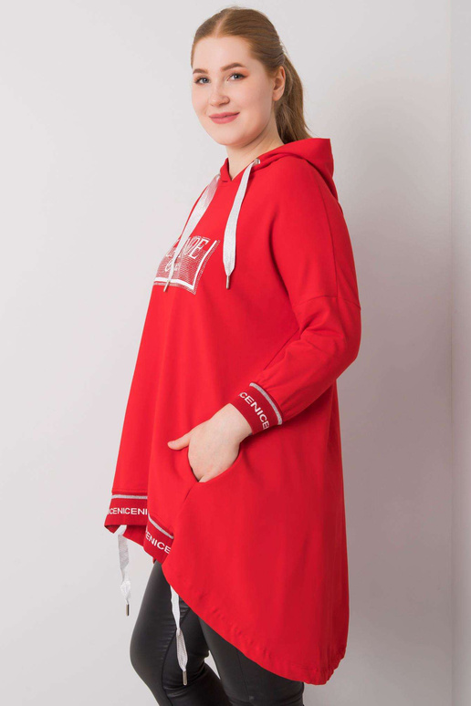 Raudonas megztinis su baltomis...