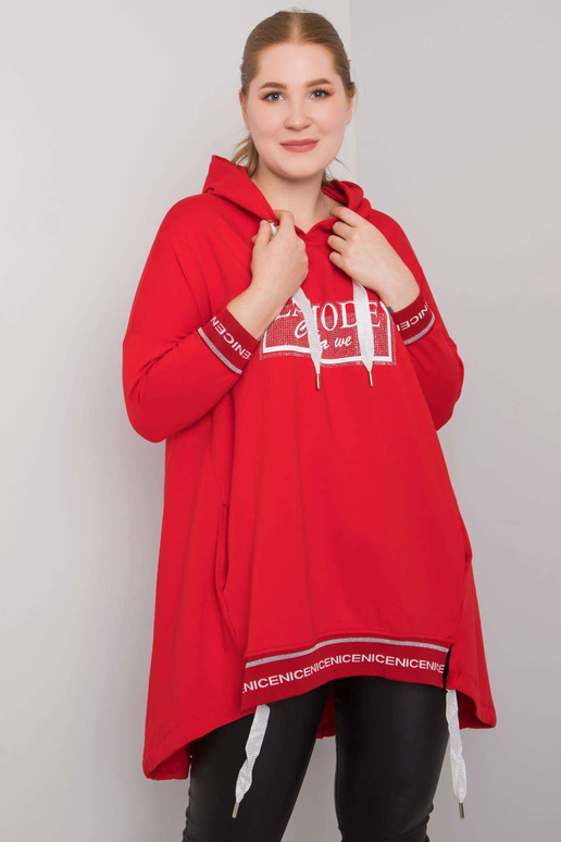 Raudonas megztinis su baltomis...