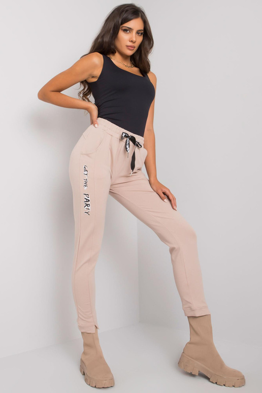 Smėlio spalvos sportinės kelnės su...