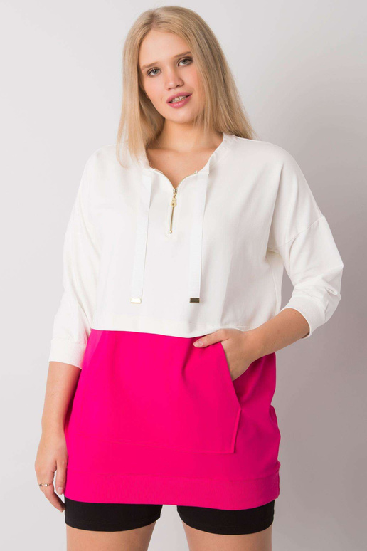 Ekru-fuksijos tunika plius dydžio...