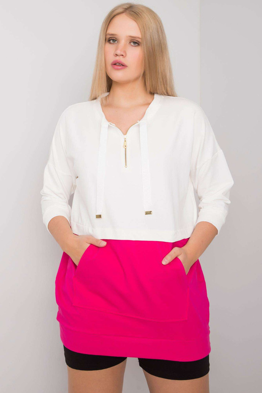 Ekru-fuksijos tunika plius dydžio...