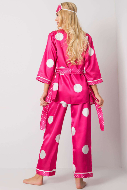 Rožinis lovos komplektas su žirneliais