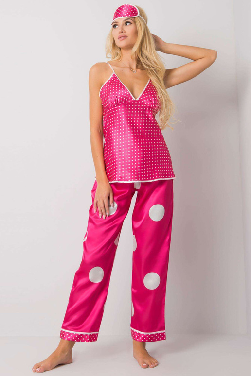 Rožinis lovos komplektas su žirneliais