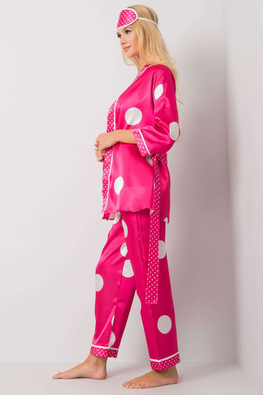 Rožinis lovos komplektas su žirneliais