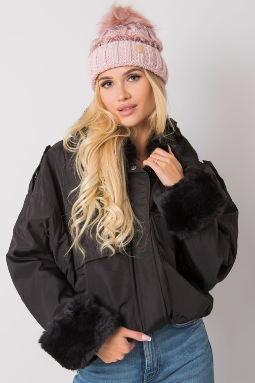 Rožinė žieminė kepurė su kutu Ally...