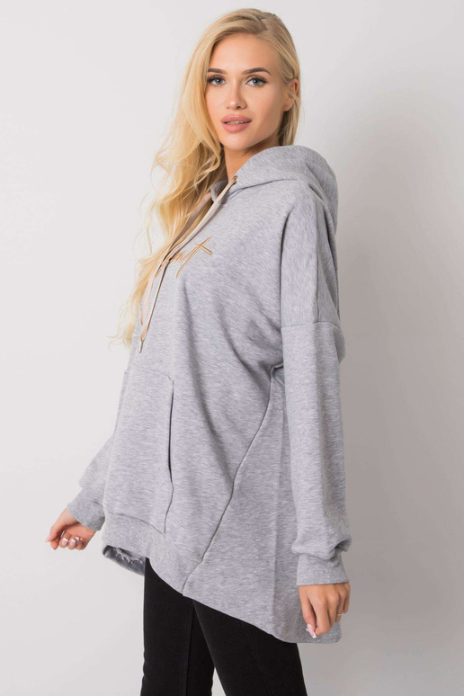 Pilkos spalvos Fallon kengūros megztinis Pilkos spalvos Fallon kengūros megztinis