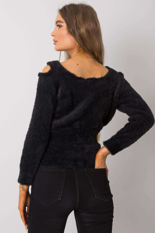 Juodas kirpimo megztinis Leandre RUE... Juodas kirpimo megztinis Leandre RUE...