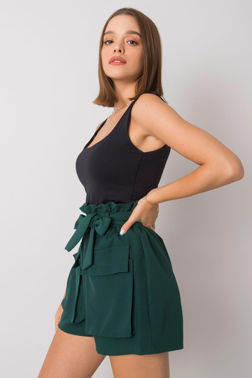 Tamsiai žali šortai su...