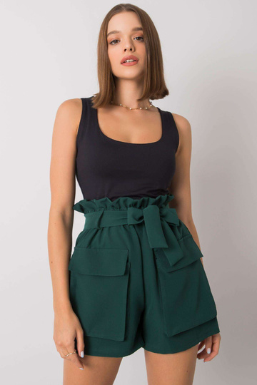 Tamsiai žali šortai su... 2