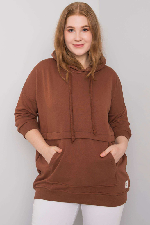 Tamsiai rudas plius dydžio megztinis... Tamsiai rudas plius dydžio megztinis...