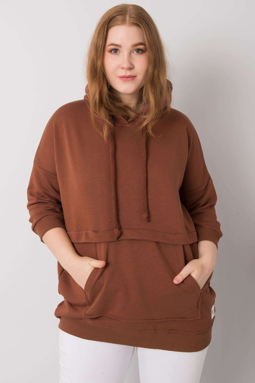 Tamsiai rudas plius dydžio megztinis... Tamsiai rudas plius dydžio megztinis...