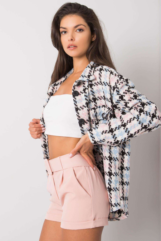 Purvini rožiniai šortai su Mabinty diržu