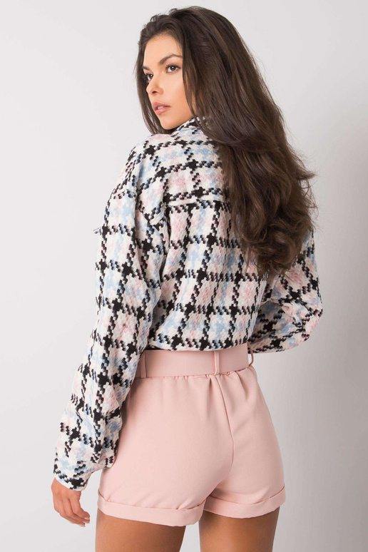 Purvini rožiniai šortai su Mabinty diržu